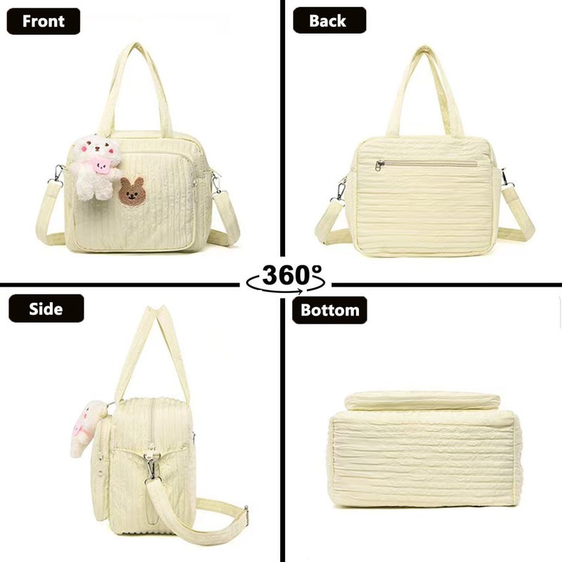 NIKUKY Baby Diaper Bag Tote, Cute Small Crossbody Nappy Mommy Bag, Lightweight Travel & Hospital Multifunction Storage Tote - Image 3
